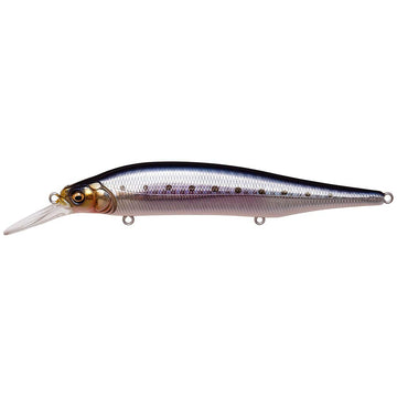 Megabass X-80 MAGNUM+1 lure, 4.5 inch profile, enables accurate casts and enticing salt bass targeting.