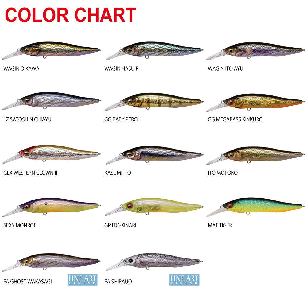 Megabass X-NANAHAN GP ITO-KINARI slow-floating lure with natural wake and twitch response.