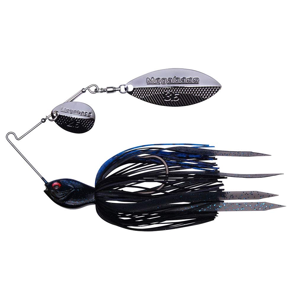 Megabass SV-3 1/2oz SR spinnerbait front view Black Blue