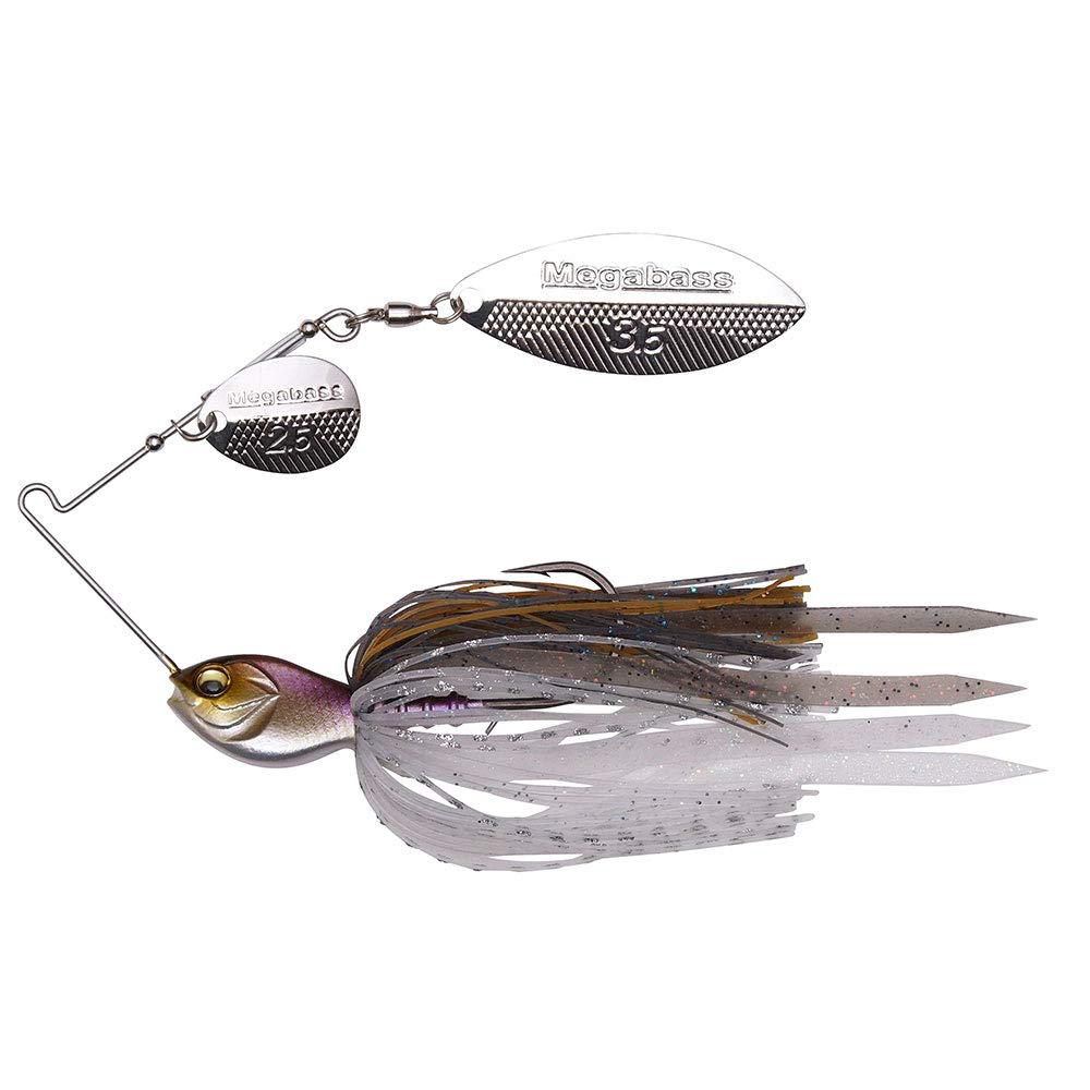 Megabass SV-3 Wakasagi front view, 1/2 oz SR slow-roll spinnerbait