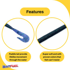 American Baitworks MegaBopper tail design creates authentic baitfish motion for predator attraction.