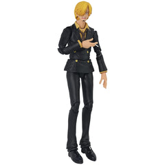 Close-up of Sanji's facial sculpt by Megahouse for authentic styling.