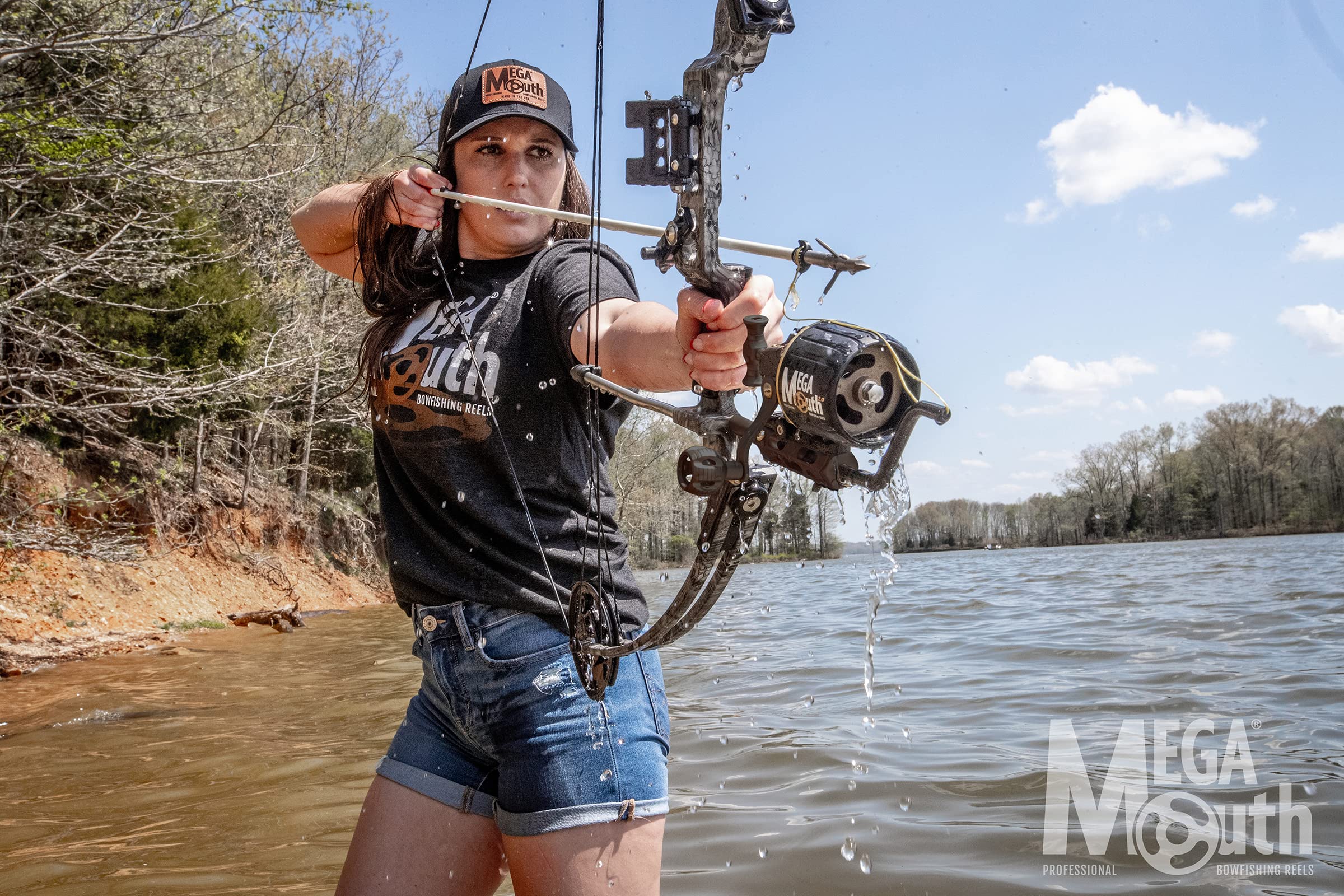 MegaMouth Bowfishing Reel proudly made in the USA for quality.