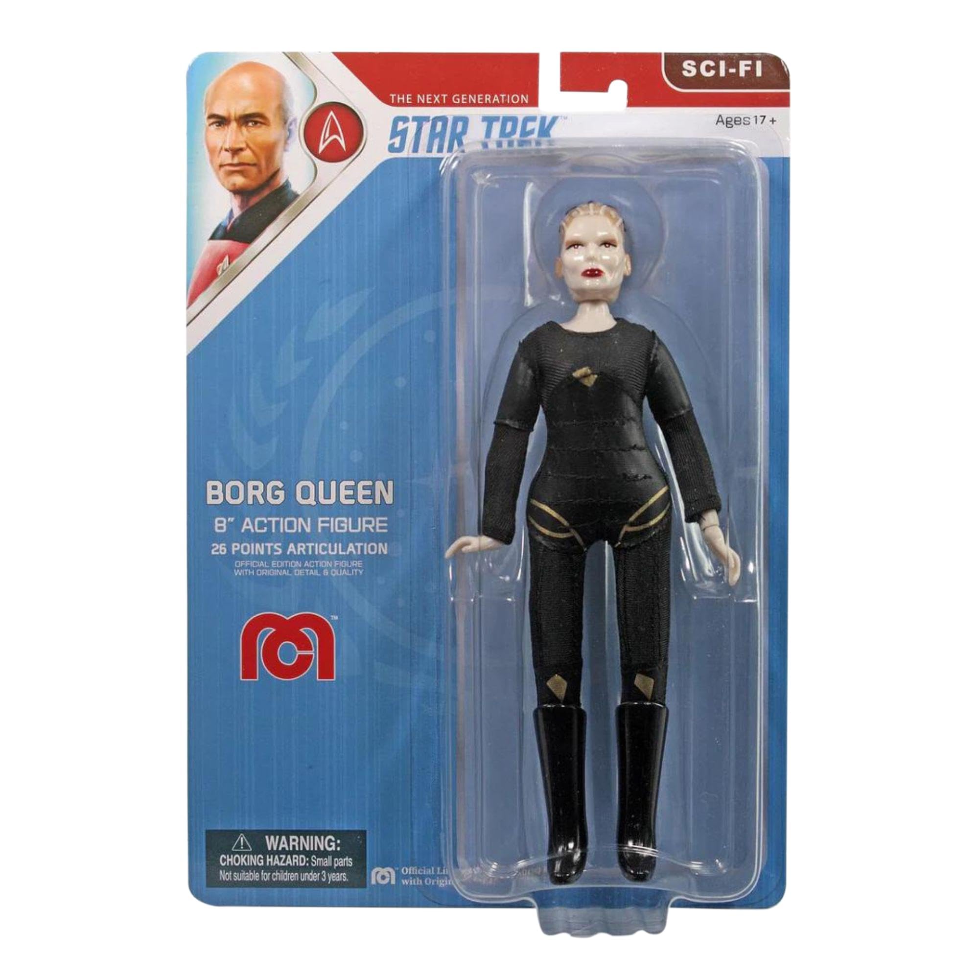 Mego Borg Queen TNG diorama display ready pose for shelf setups