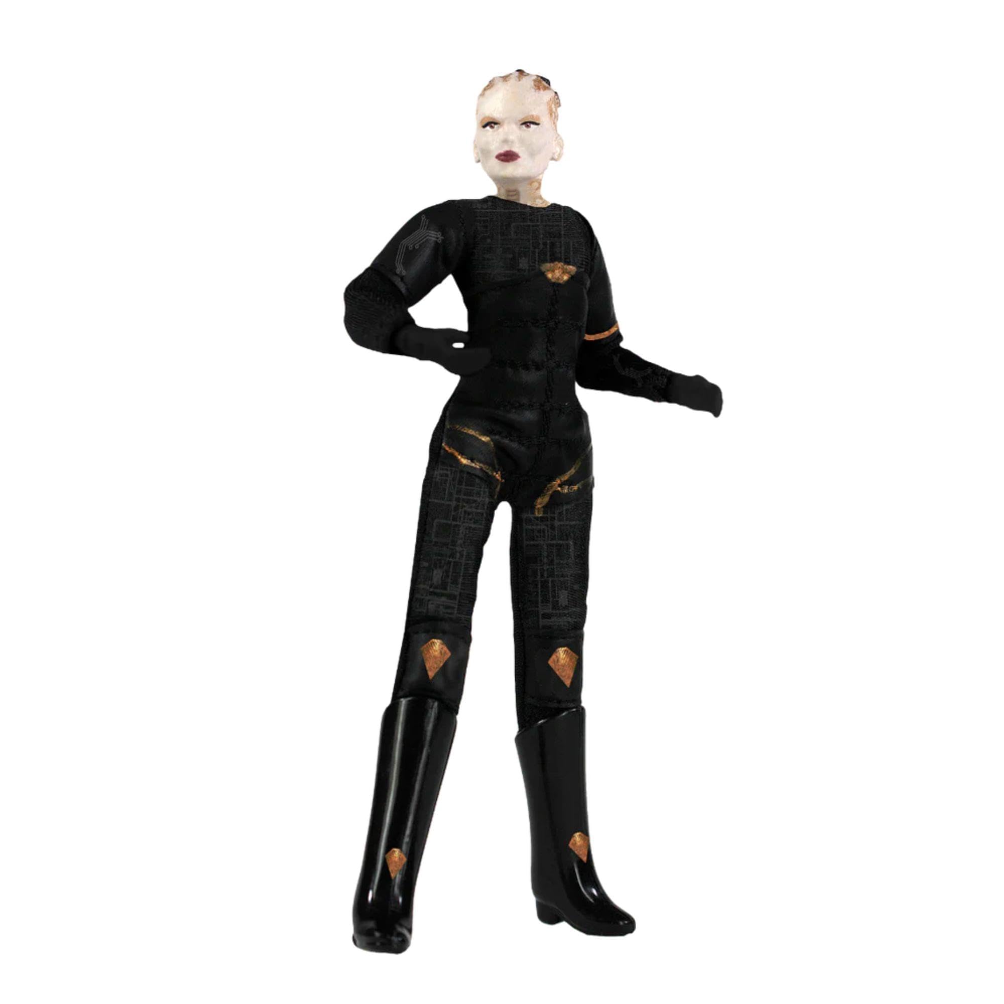 Mego Borg Queen TNG figure back view highlights articulated joints for versatile posing