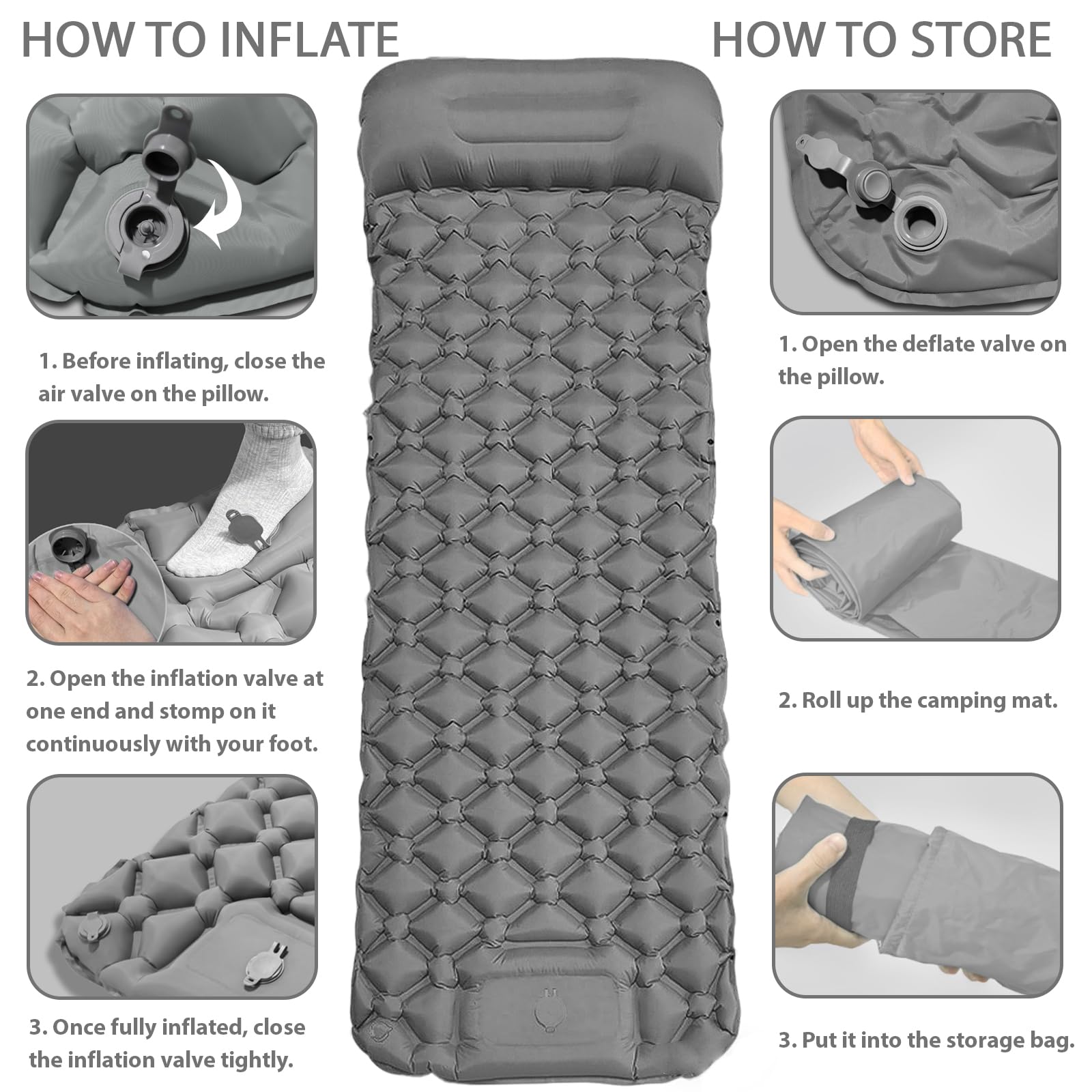 MEI&CO built-in pillow for natural neck alignment during outdoor sleep