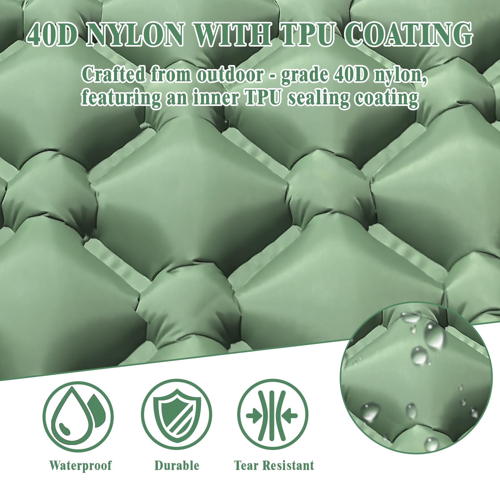 MEI&CO pad made from waterproof puncture-resistant nylon for rugged campsites