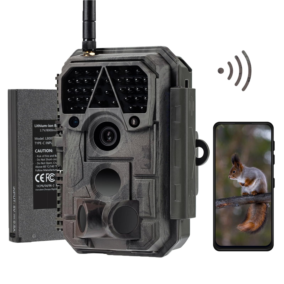 Meidase P100P front view shows rugged outdoor-ready housing for wildlife monitoring.