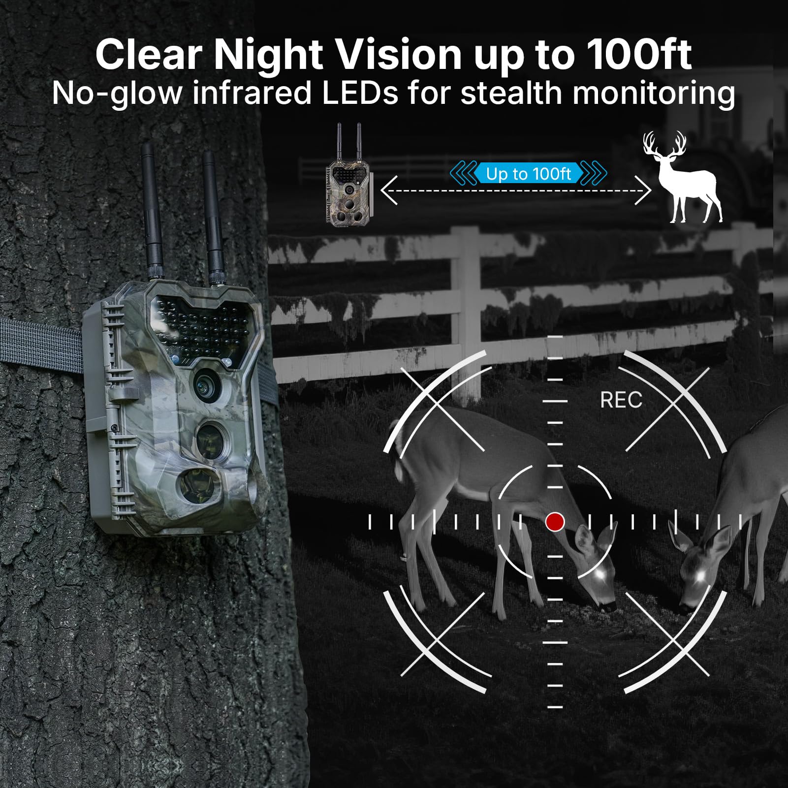 Meidase P300 no-glow night vision enables discreet nighttime observation up to 100ft.
