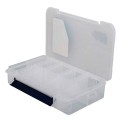 Meiho Versus VS-3043NDD clear worm storage box with adjustable dividers for organized bait.