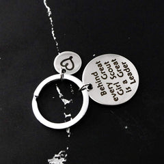 Back view of the Meiligo Scout Leader Keychain showing chain detail