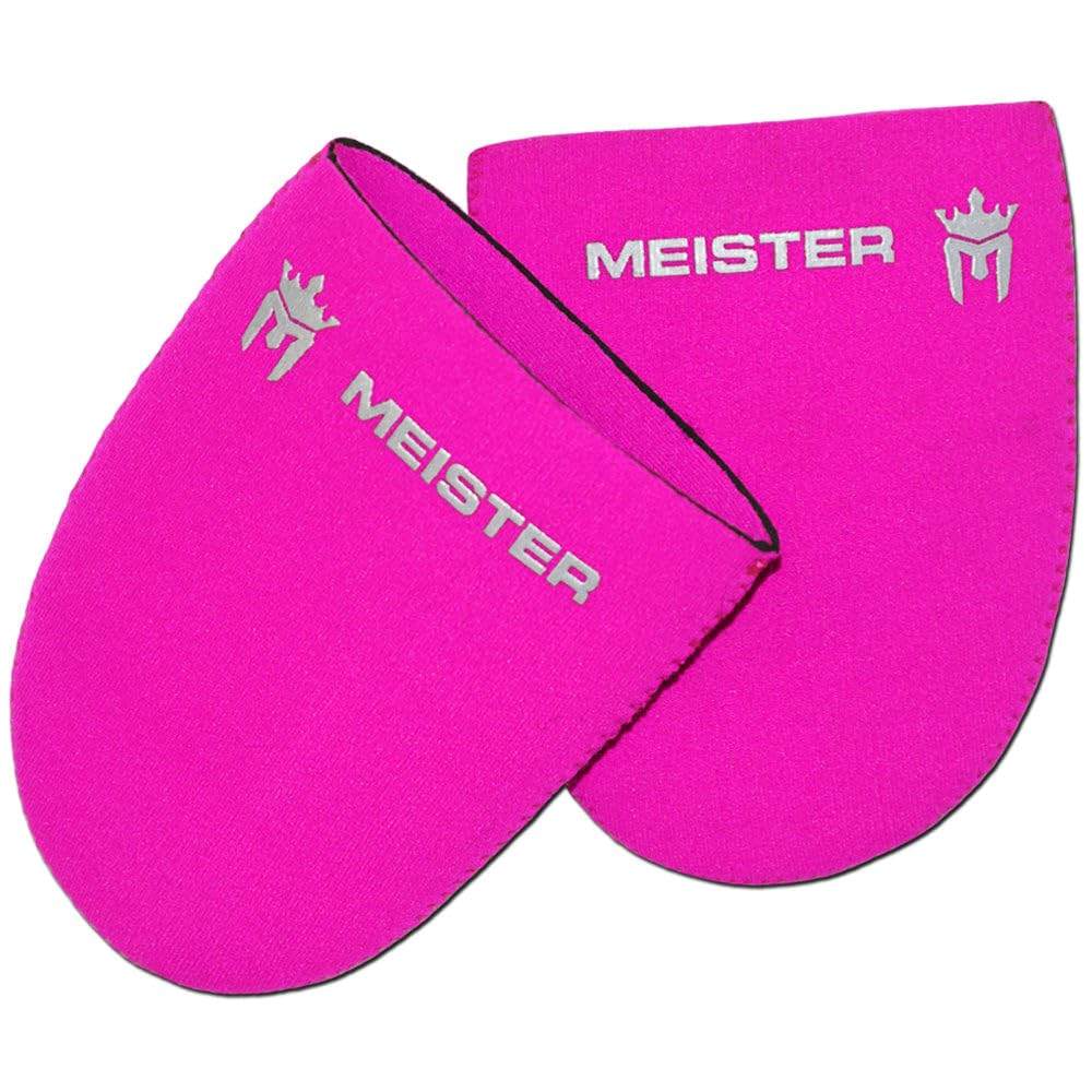 Meister 2.5mm neoprene toe warmer booties in pink, ideal for cycling, running, and cold-weather hiking.