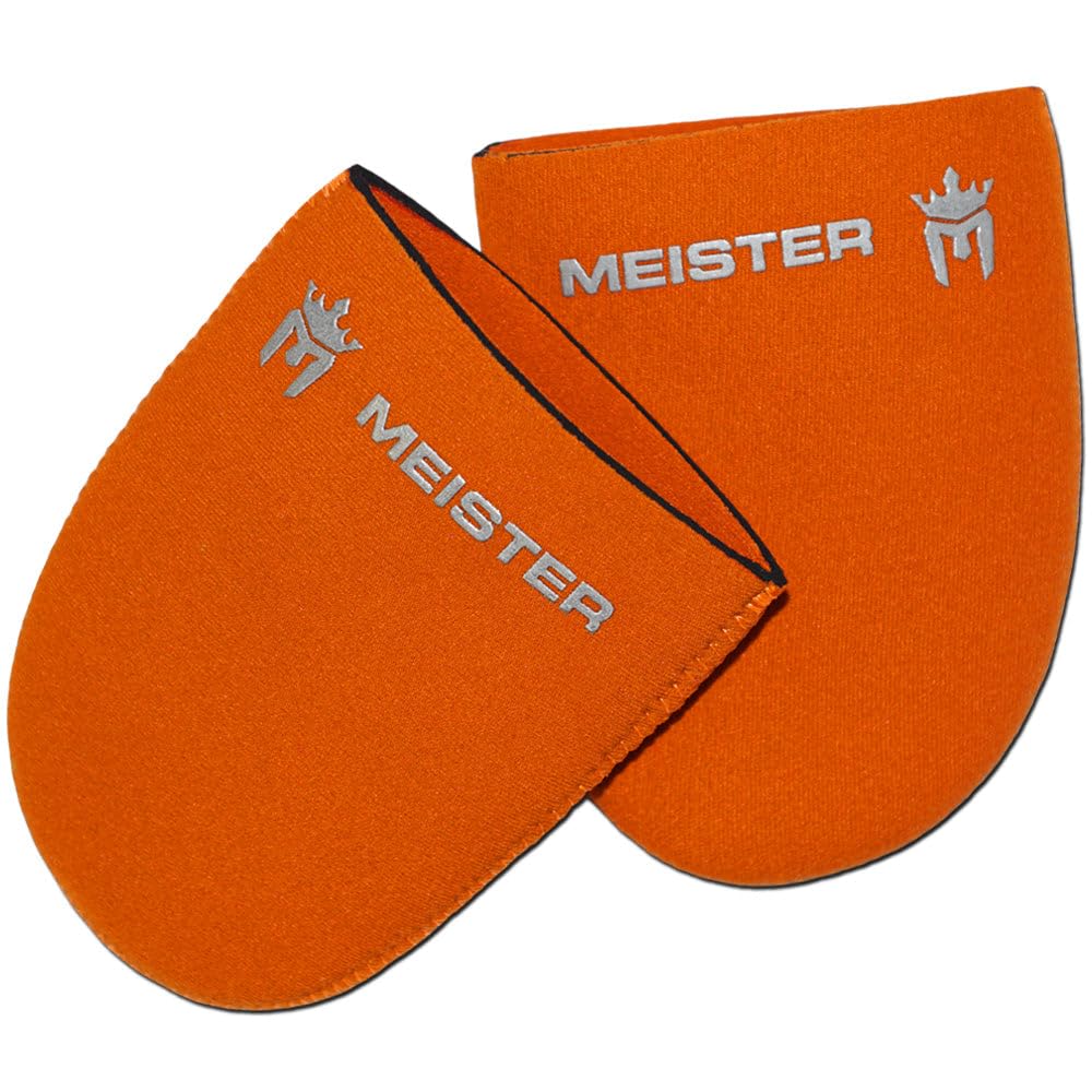 Meister 2.5mm thermal neoprene toe warmer booties in orange for cycling, running and hiking