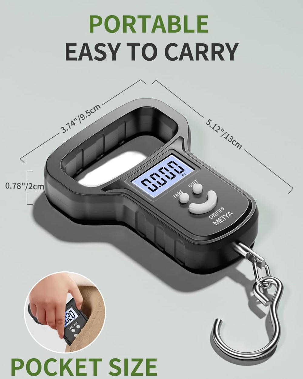 Meiya scale weighing up to 110 pounds with precision readout