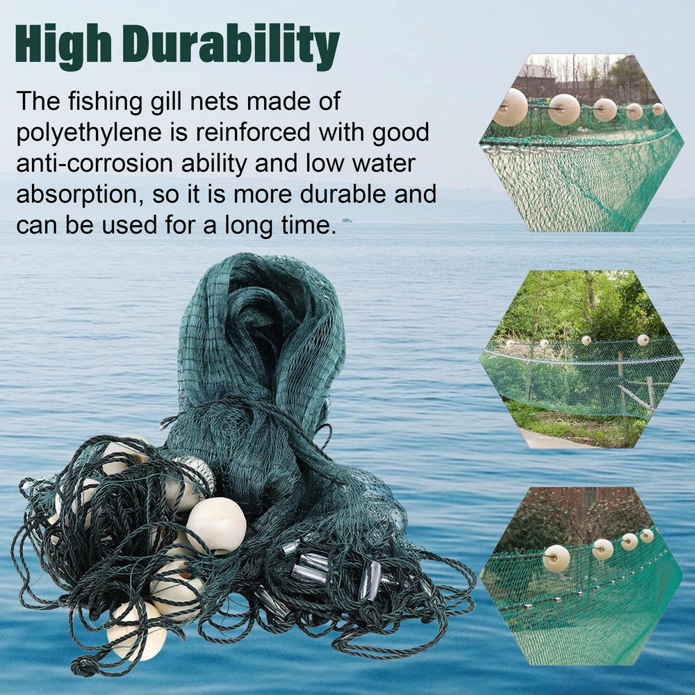 Mejuv fishing net with dense 0.5in mesh for better catch retention.