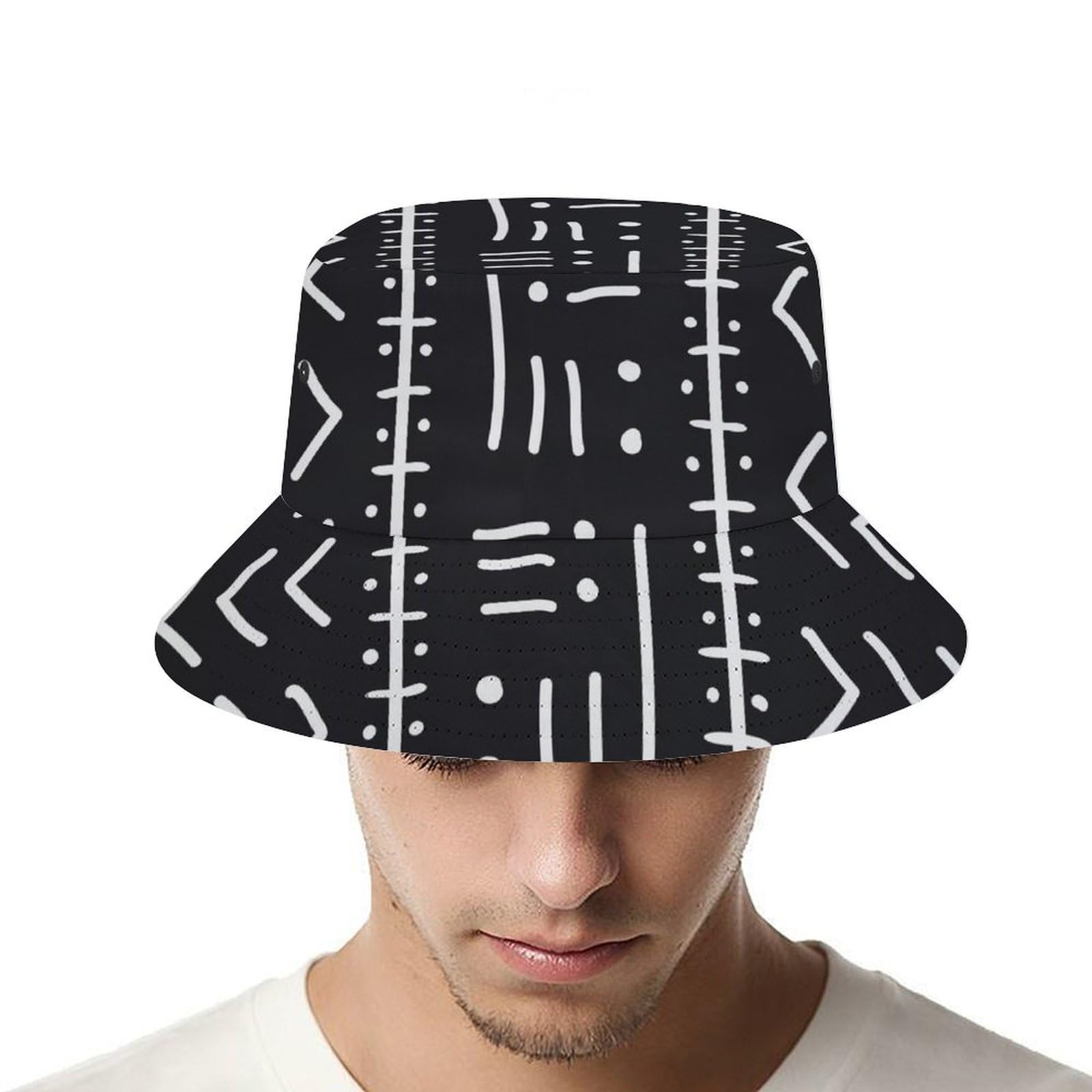 MEIKKO African print bucket hat close-up front view