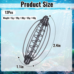 Carp bait cage close-up showing 2.4 x 1.1 inch size