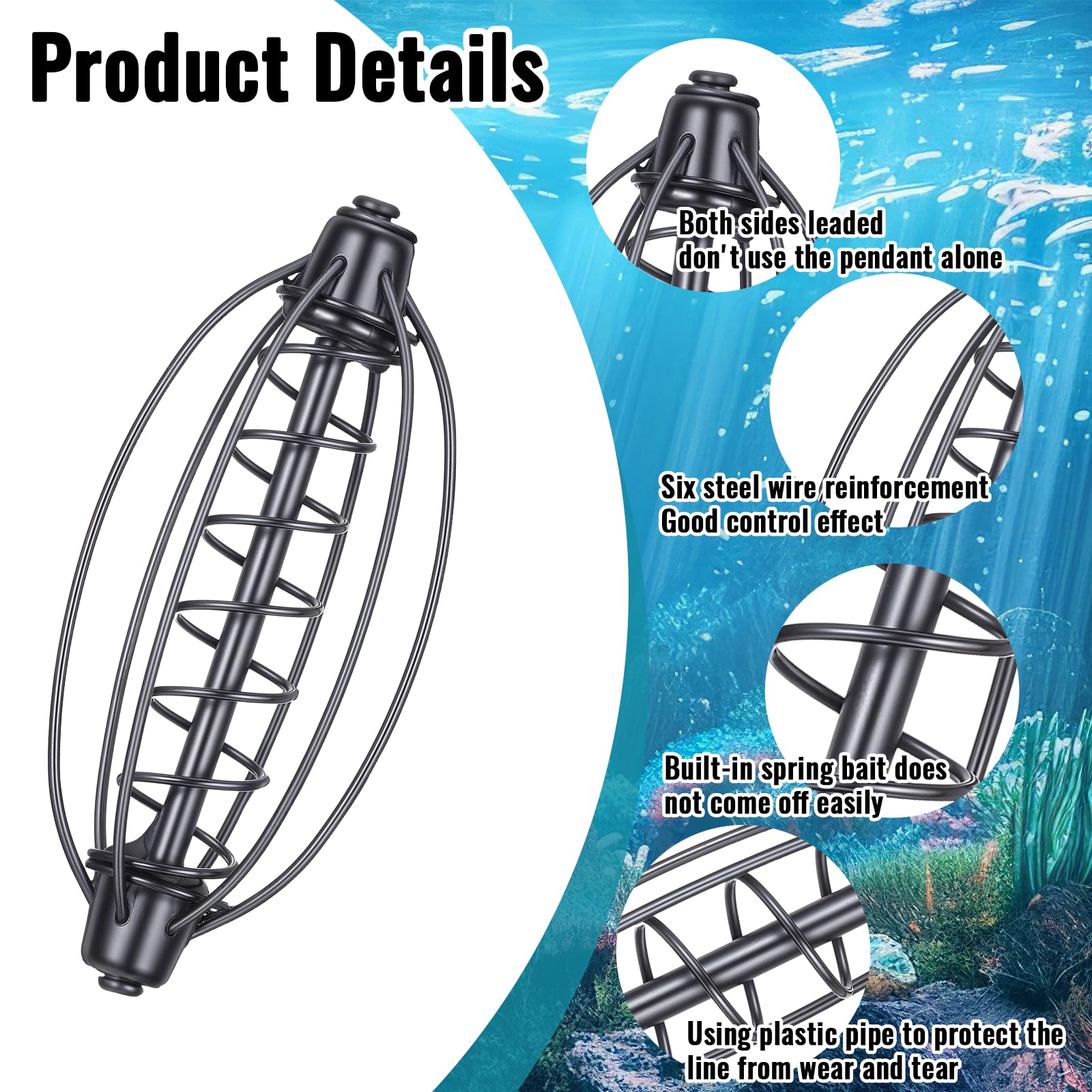 Package of 12 fishing feeders for carp and bream
