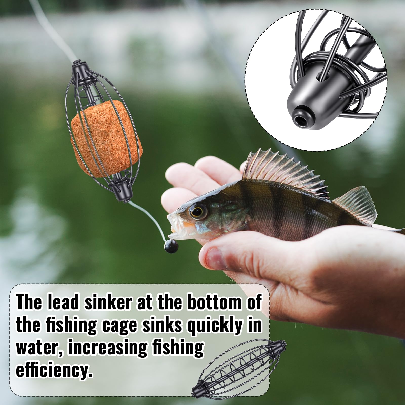 Filling bait into the cage for quick release