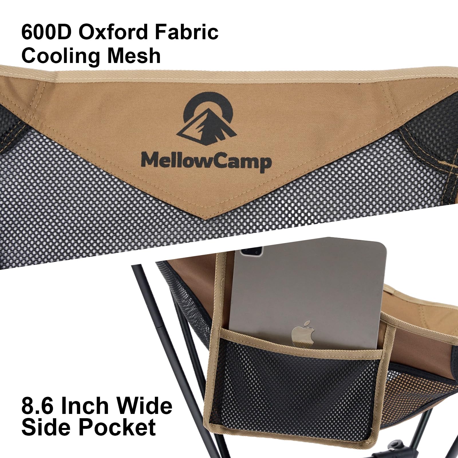 MellowCamp chair beach-scene shows relaxed seating by the shore