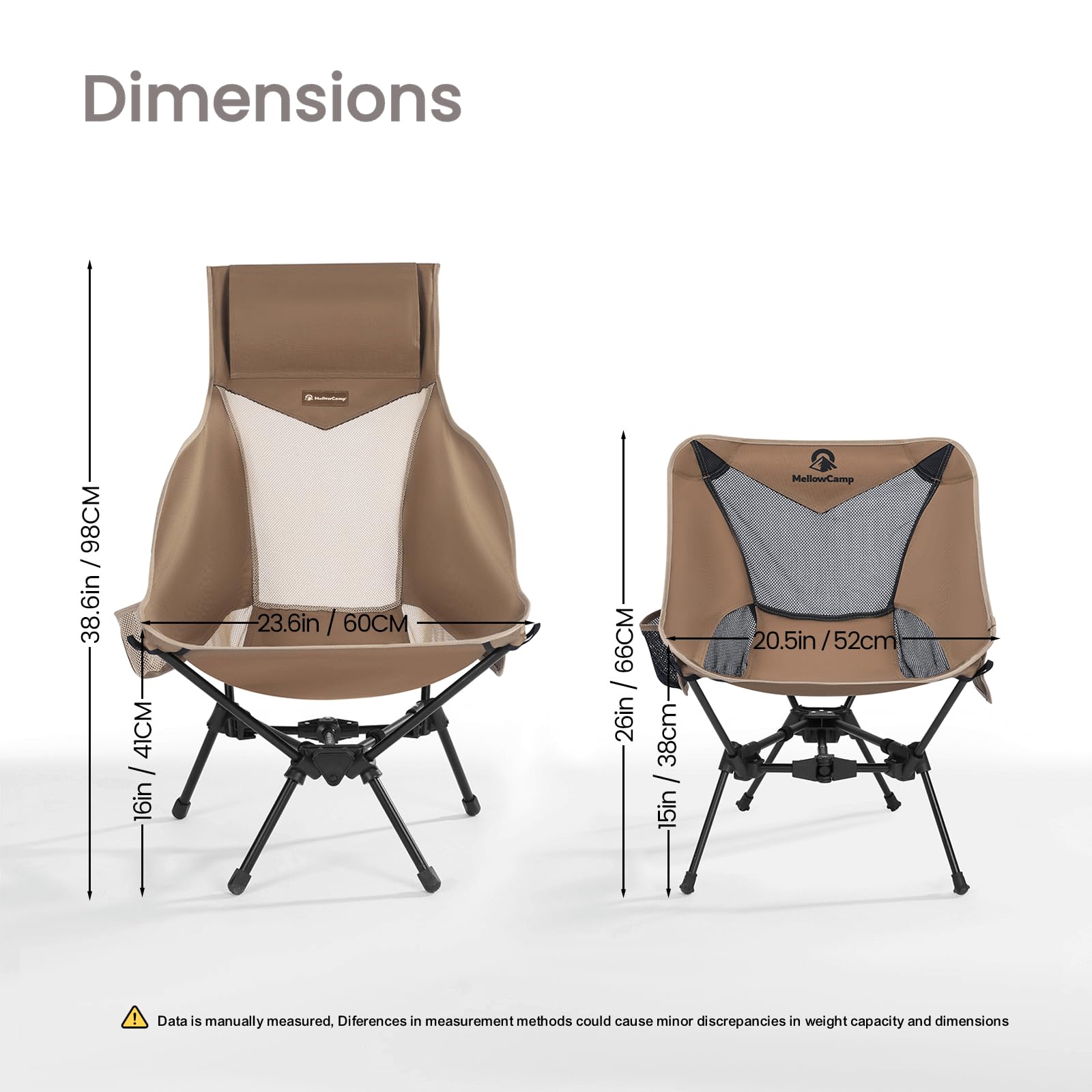 MellowCamp chair triangular base enhances stability for comfortable seating.