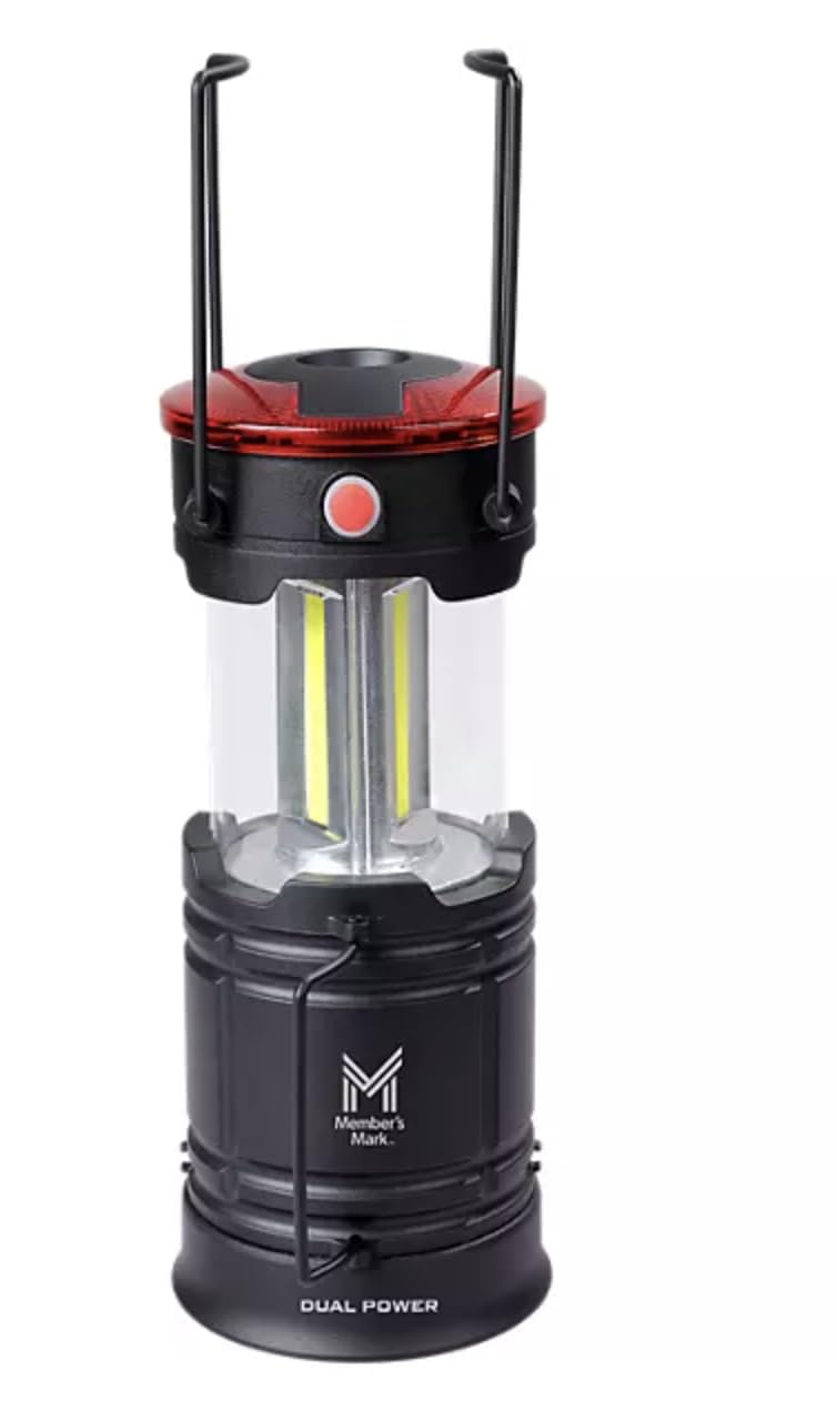 Member Mark lantern battery indicator displays power status clearly.