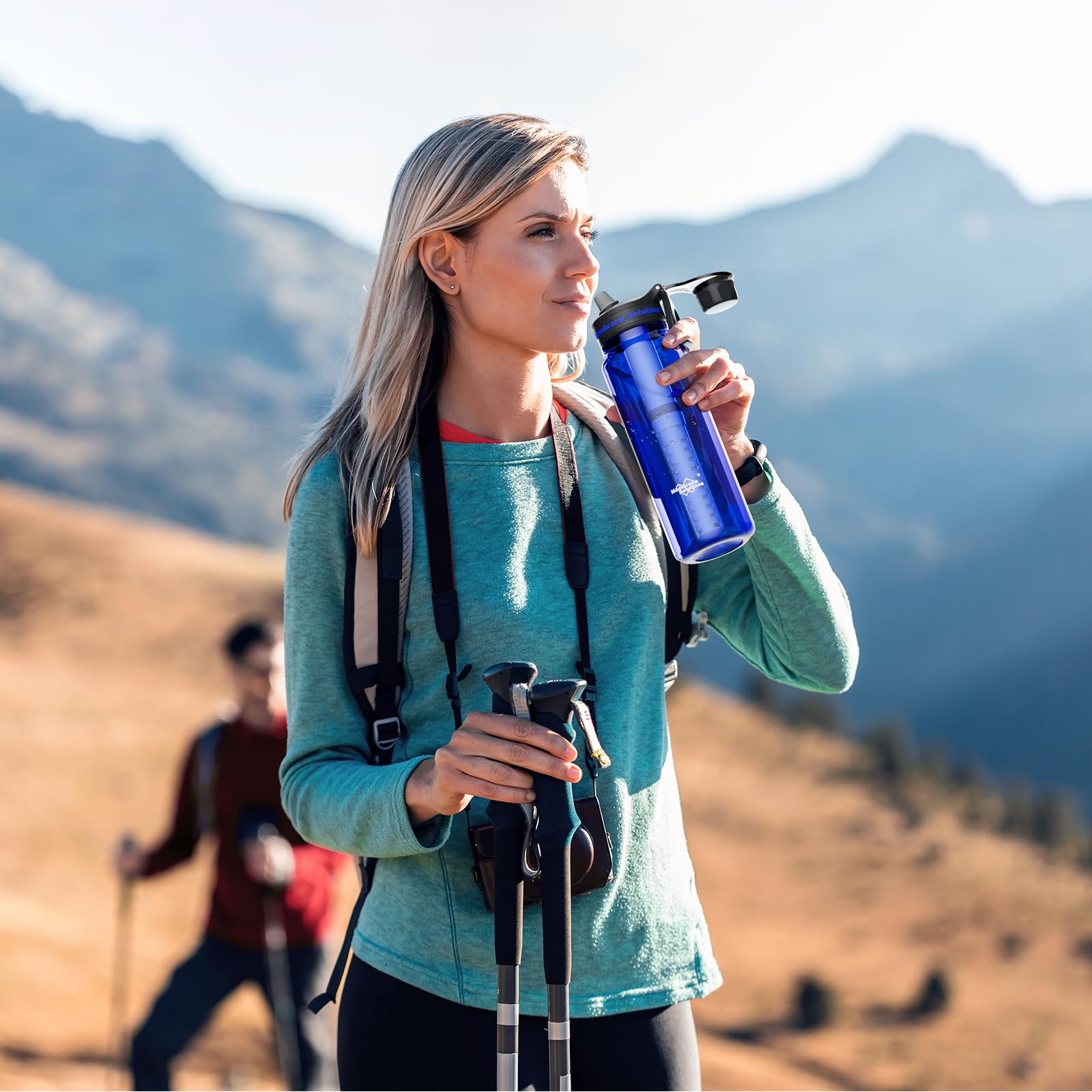 Travel-ready Membrane Solutions C3 bottle for camping and city use.