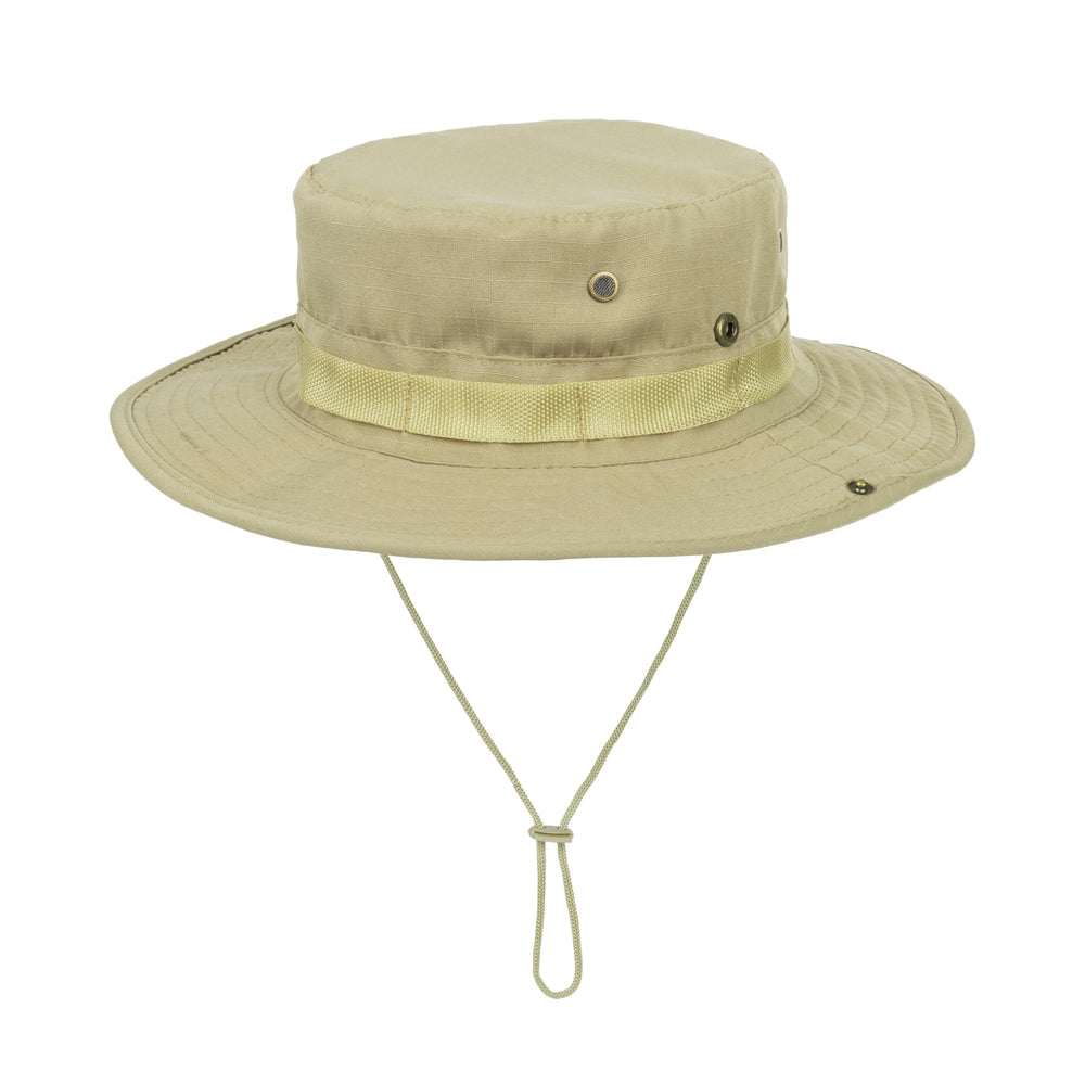 Khaki UV sun protection fishing hat for men and women with a wide brim