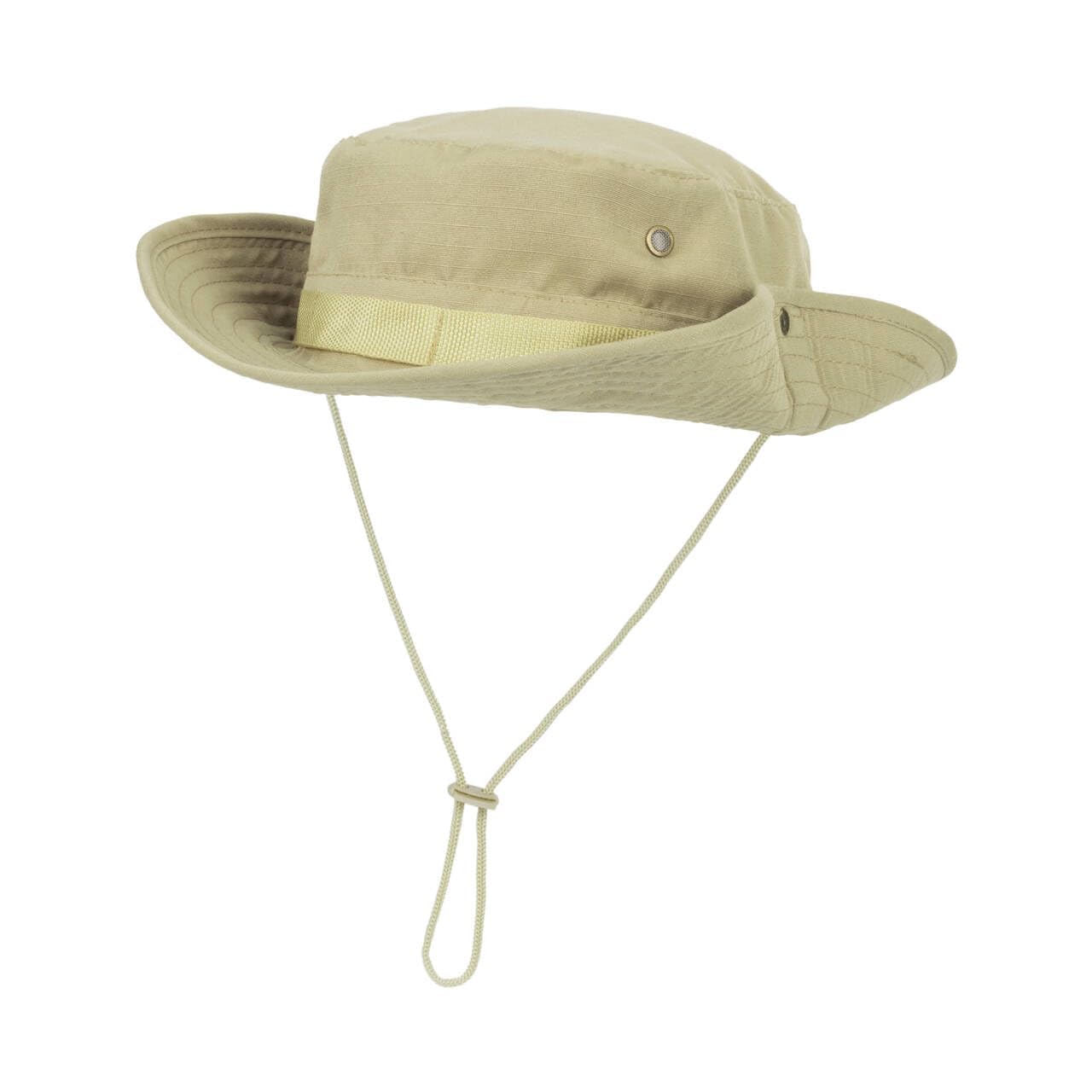 Bucket hat with roll-up brim and side buttons for cowboy hat style