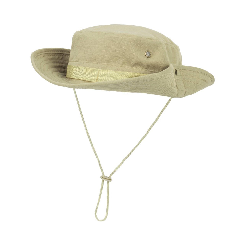 Bucket hat with roll-up brim and side buttons for cowboy hat style