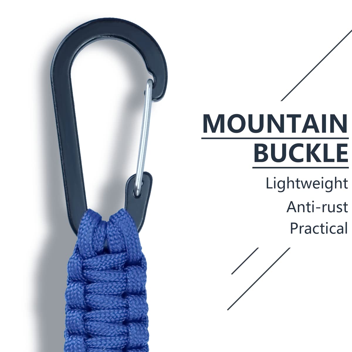 MENG ZHI AO carabiner hook clipped to a backpack for quick access.