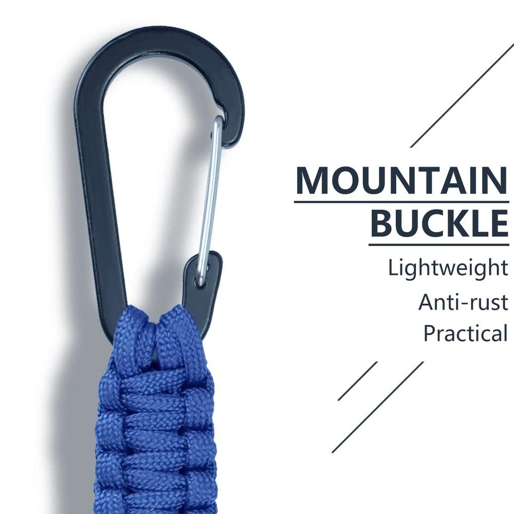 MENG ZHI AO carabiner hook clipped to a backpack for quick access.