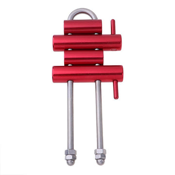 Menolana Rack Descender front view showing compact, grip-friendly design for smooth descent.