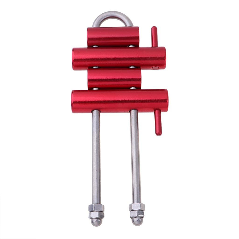 Menolana Rack Descender front view showing compact, grip-friendly design for smooth descent.
