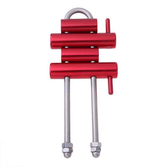 Menolana Rack Descender front view showing compact, grip-friendly design for smooth descent.
