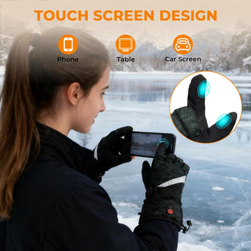 MENOLY heated gloves camo reflective strips—enhanced night visibility and safety