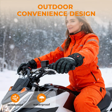 MENOLY heated gloves camo touchscreen fingers—easy phone use while active