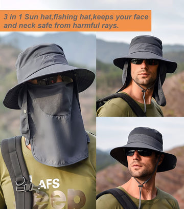 Adjustable chin strap for secure fit on dark gray sun hat.
