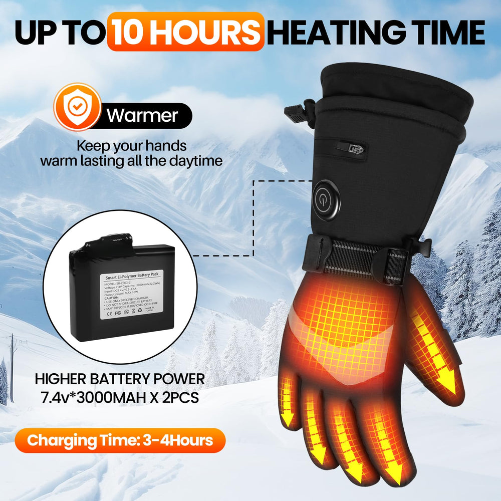 Meoneo heated gloves battery indicator shows remaining power.