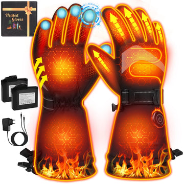 Meoneo heated gloves front view—snug fit and reliable warmth for winter outings.