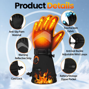 Meoneo heated gloves touchscreen-friendly fingertips enable device use in winter