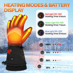 Meoneo heated gloves waterproof fabric keeps hands dry in rain or snow