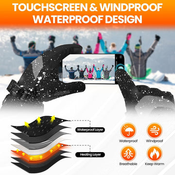 Meoneo heated gloves waterproof and windproof outer fabric.