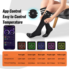 Meoneo heated socks battery 22.2Wh delivers up to 17 hours of warmth