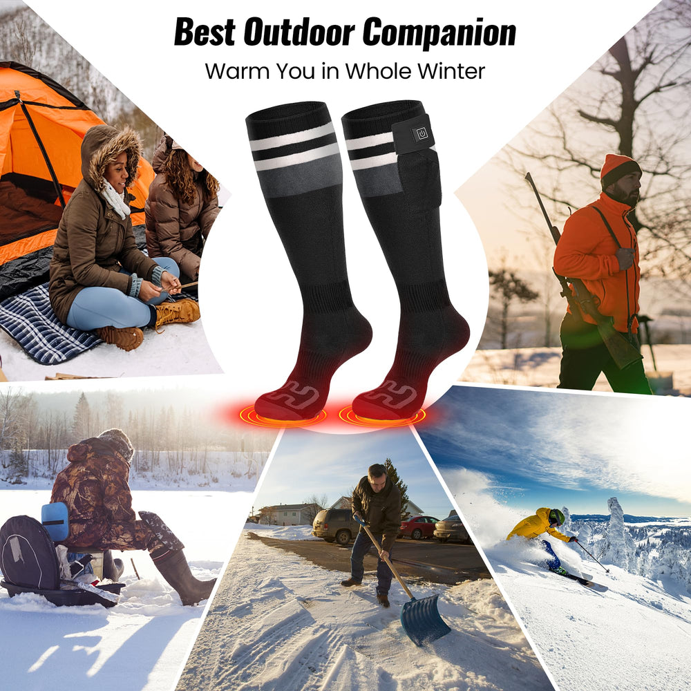 Meoneo heated socks ultra-thin design reduces bulk under boots