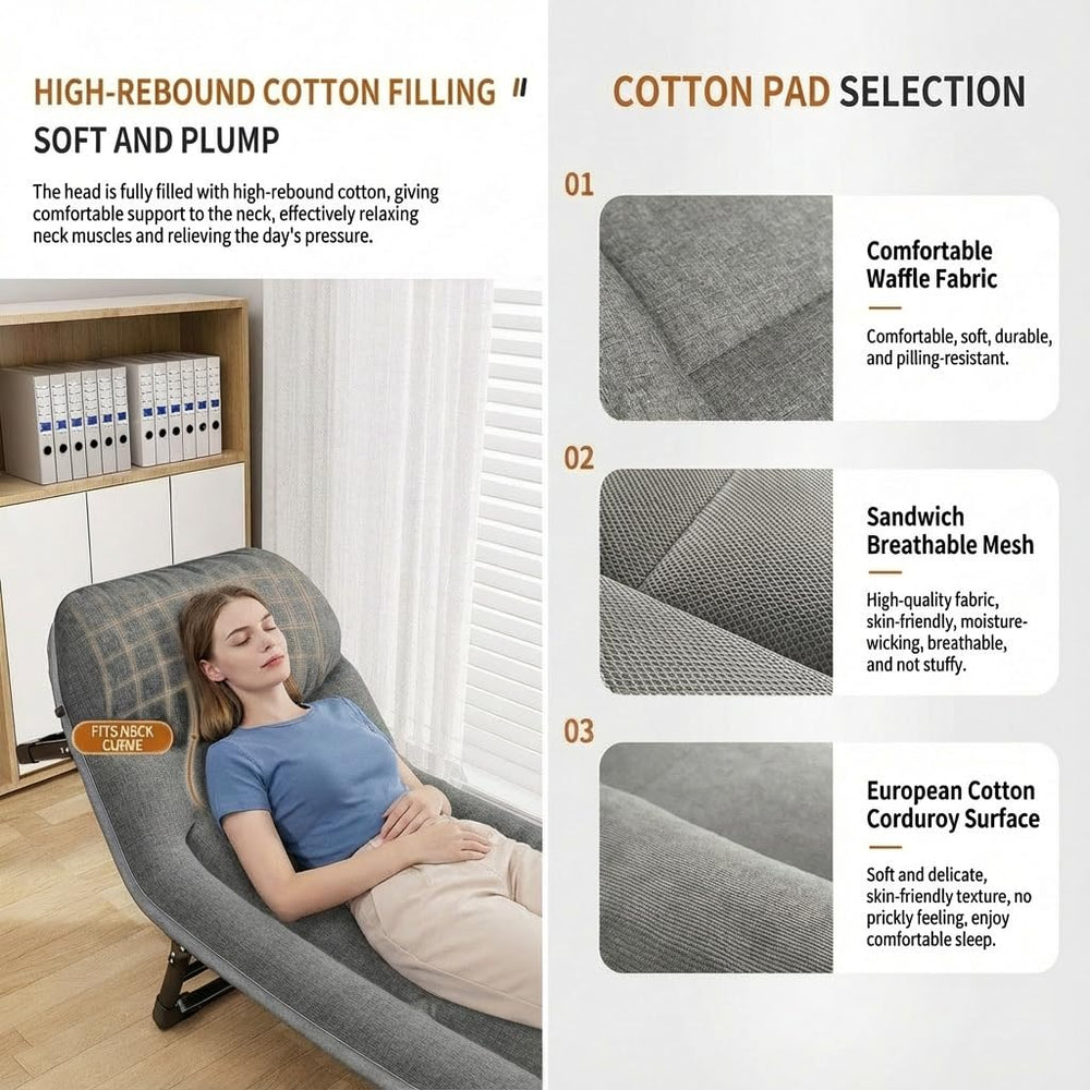 MeowPets folding chaise lounge chair compact fold illustrates easy storage after use.