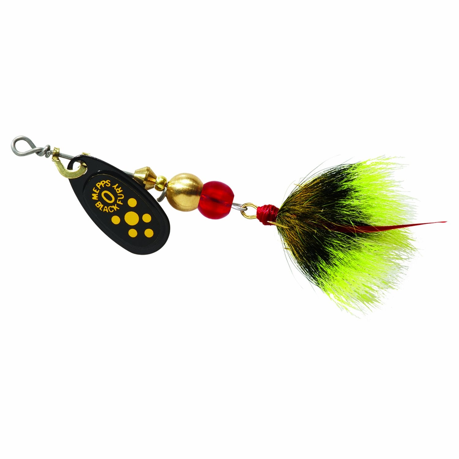 Mepps BF0T-Y Dressed Black Fury Treble Spinner 1/12 oz Yellow