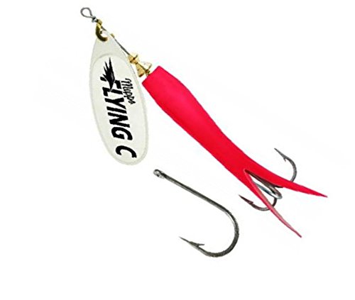 Mepps Flying C red-silver lure with flash to attract fish