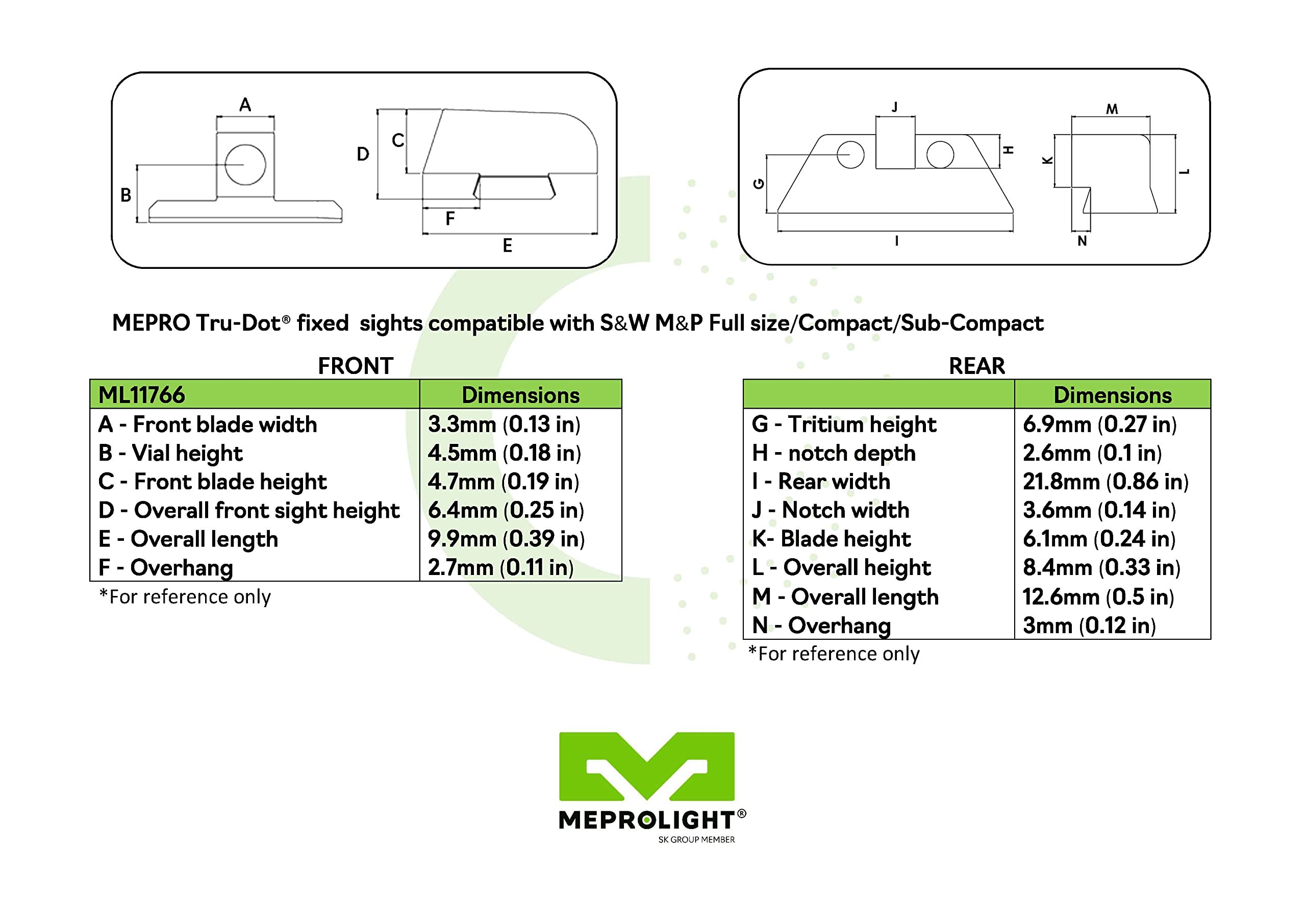 Meprolight battery-free illumination provides constant sight picture without power