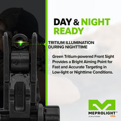 Meprolight FABS flip-up black frame protects sight when folded.